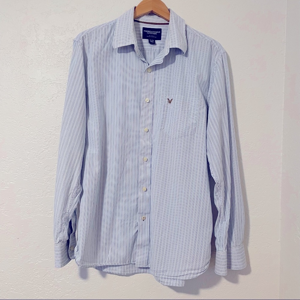 American Eagle Outfitters Men’s Button Down Shirt Size XL‎ Striped 100% Cotton